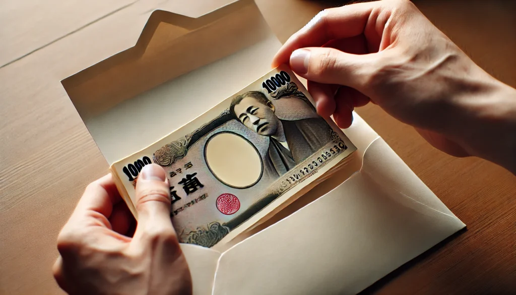 書き終わったら確認！お札の向きと入れ方