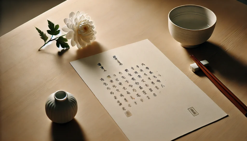 一筆箋で簡潔に済ませたい場合の例文