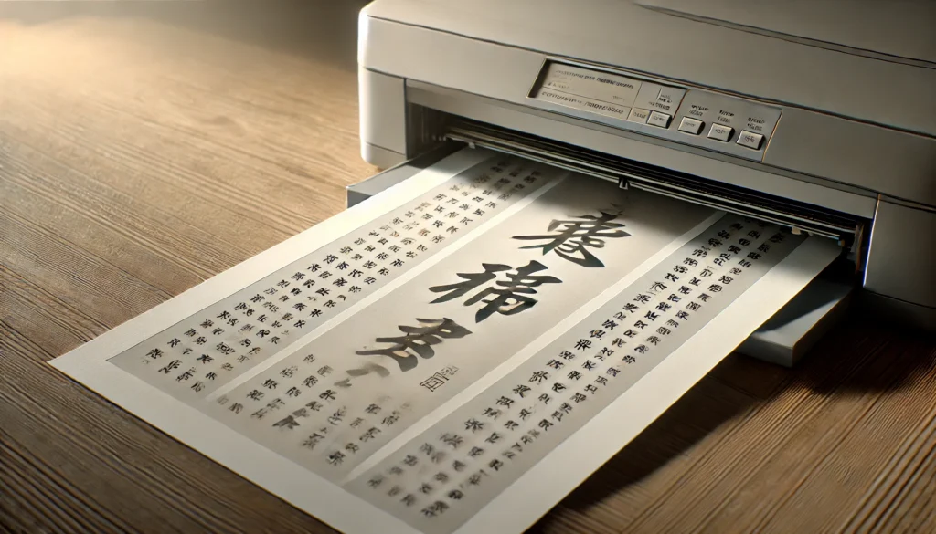 文字色は必ず薄墨に設定して印刷する