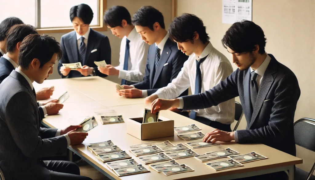 職場の連名で1人1000円ずつ集める場合