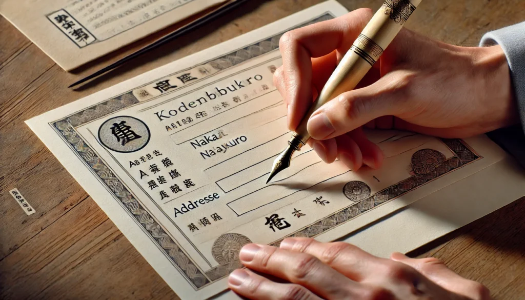 金額や住所を記す中袋と裏書き