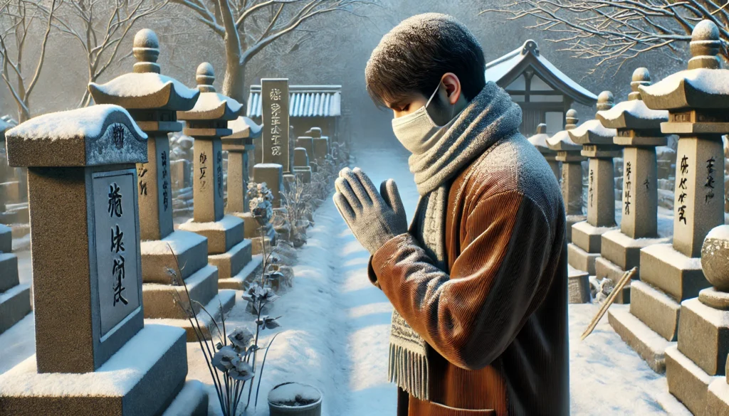 冬のお墓参りでコートやマフラーは着用したままで良いか