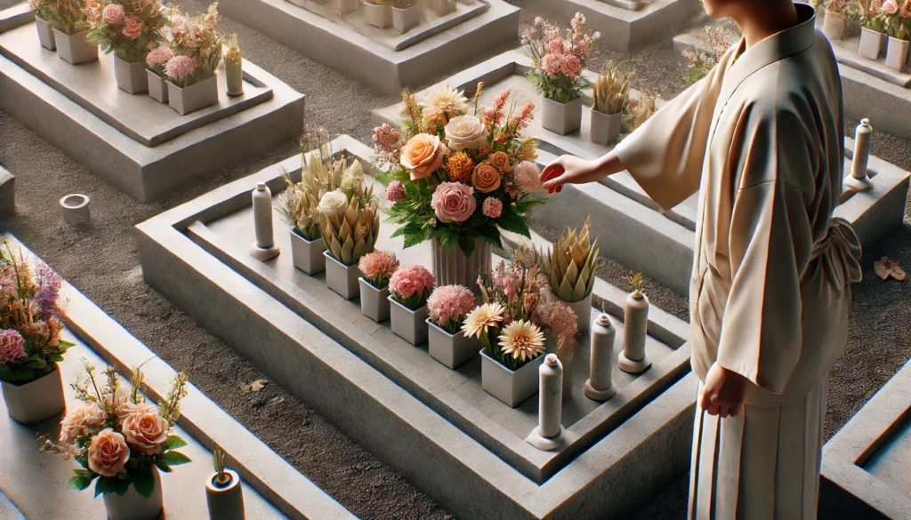 先客のお供え物や花がすでに残っている場合の対処法